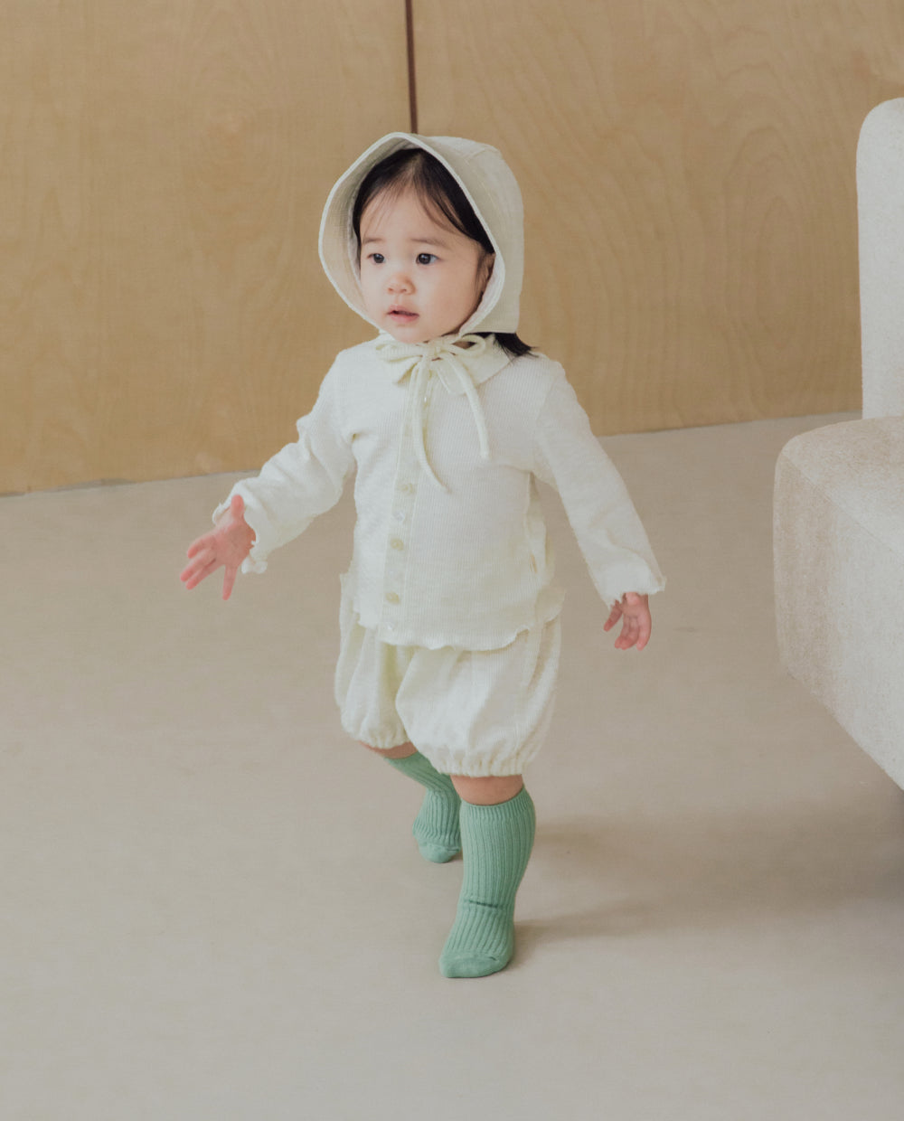 [Baby] ジャガードリブビッグカラーセットアップ