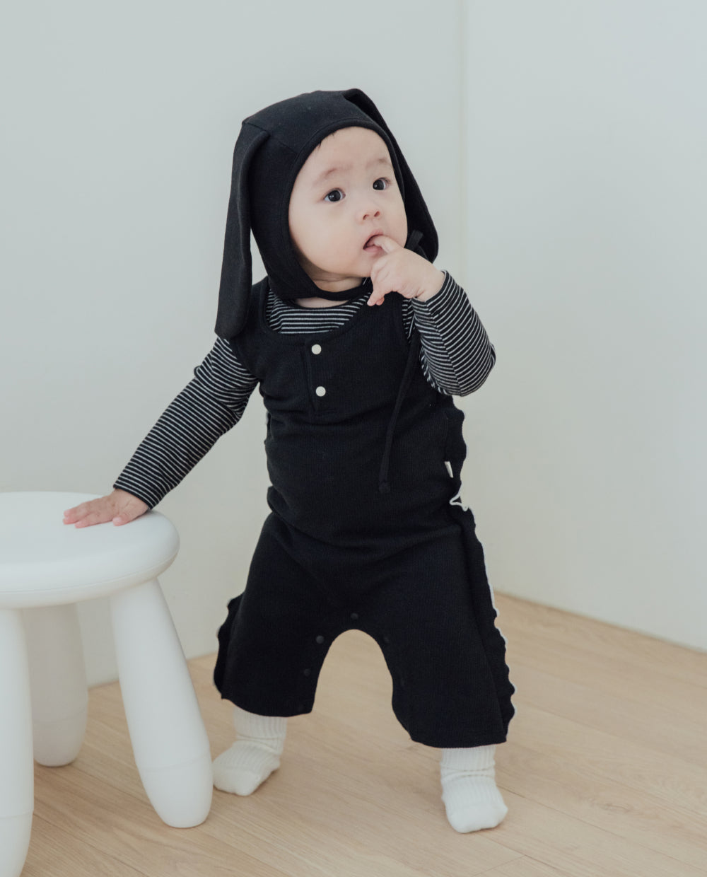 [Baby] ふんわりなめらかリブストレッチオーバーオール