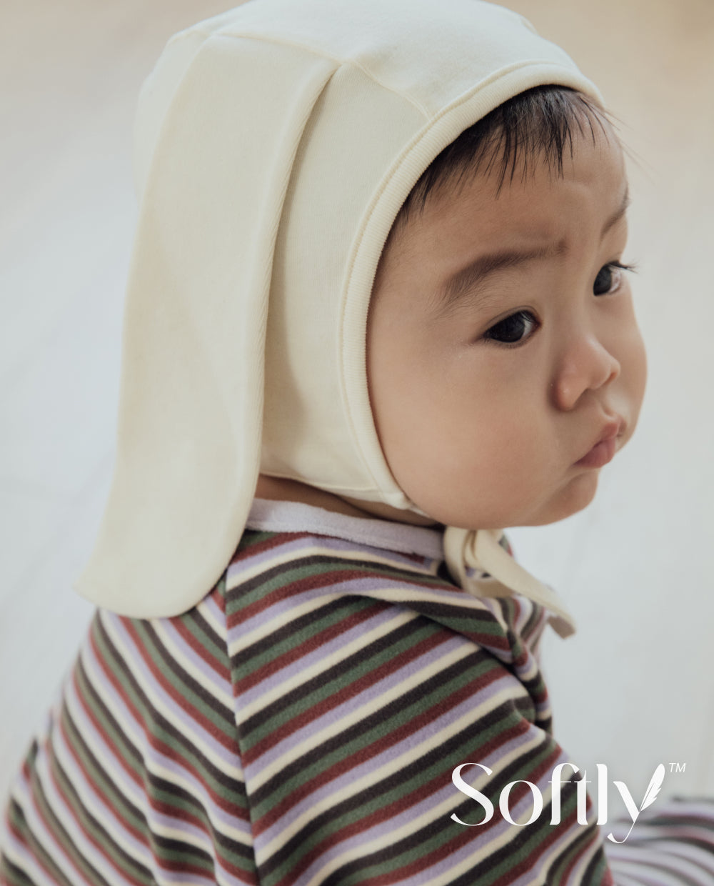 [Baby] ソフトリーふんわりもちもちうさぎボンネット