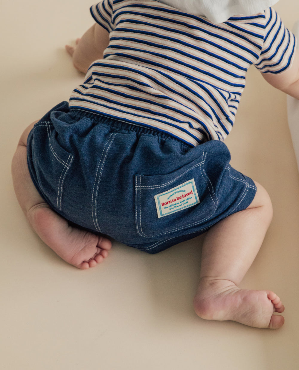 [Baby] やわらかデニムショートパンツ