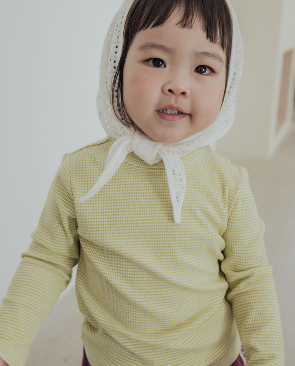 [Kids] ストレッチコットンリブスリムフィットTシャツ