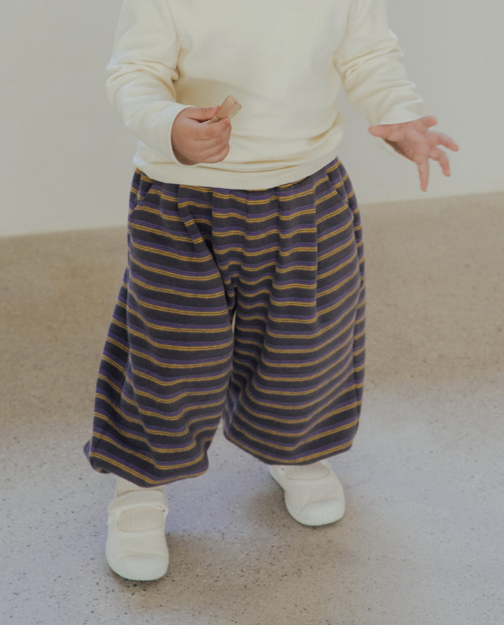 [Kids] ニットジャガードストライプジョガーパンツ
