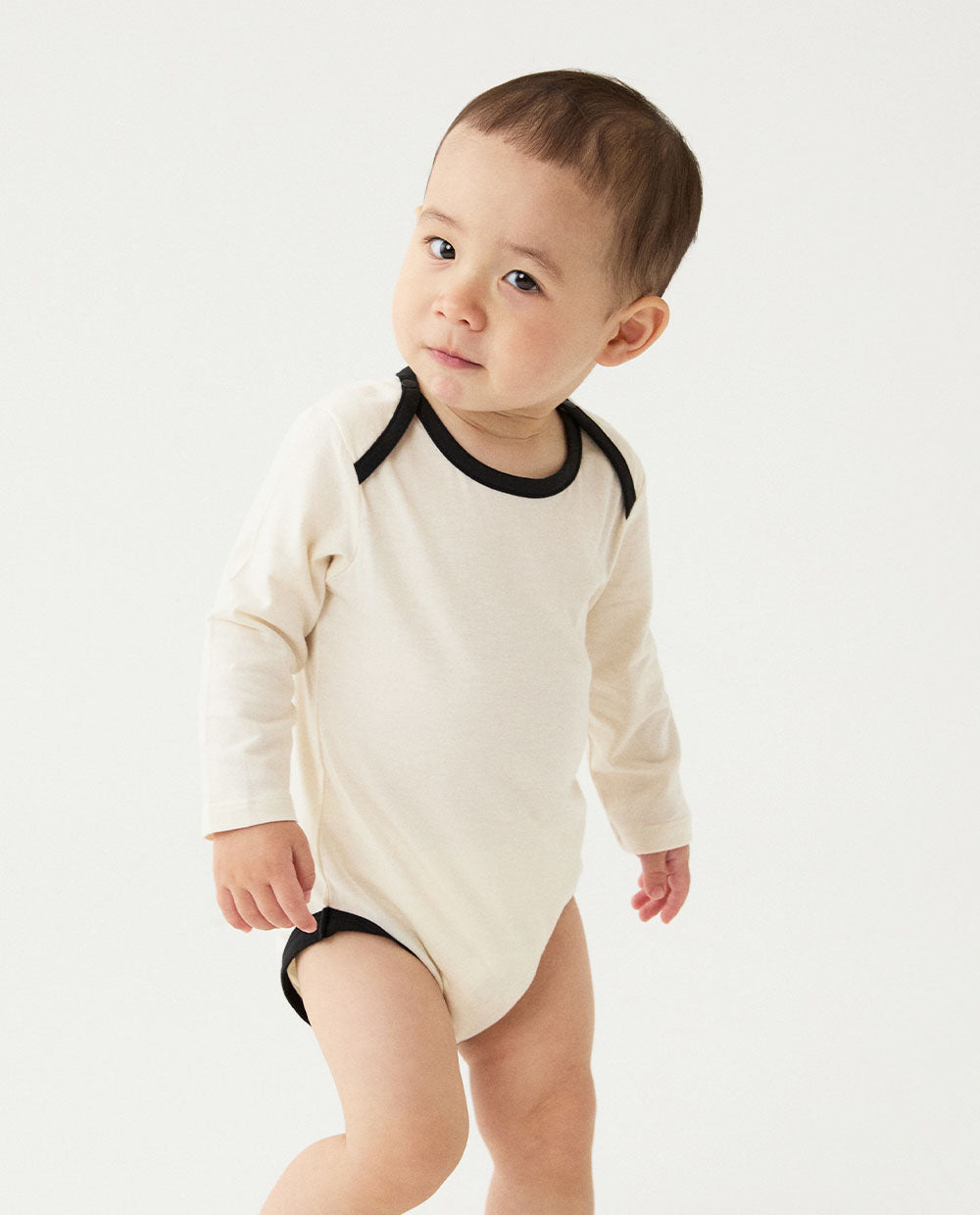 [Baby] やわらかモダール 長袖ボディスーツ