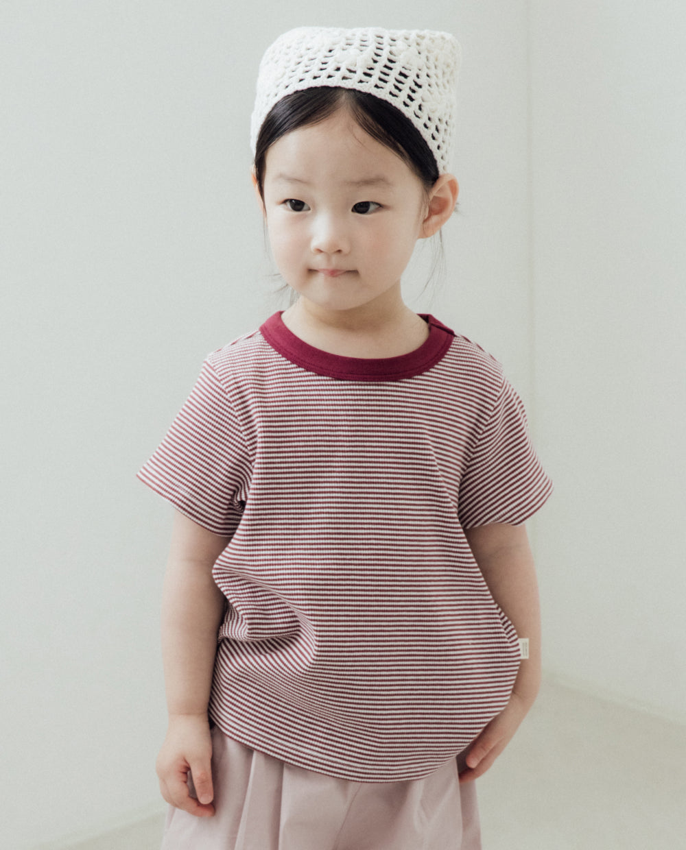 [Kids] ピンストライプ スリムフィット Tシャツ