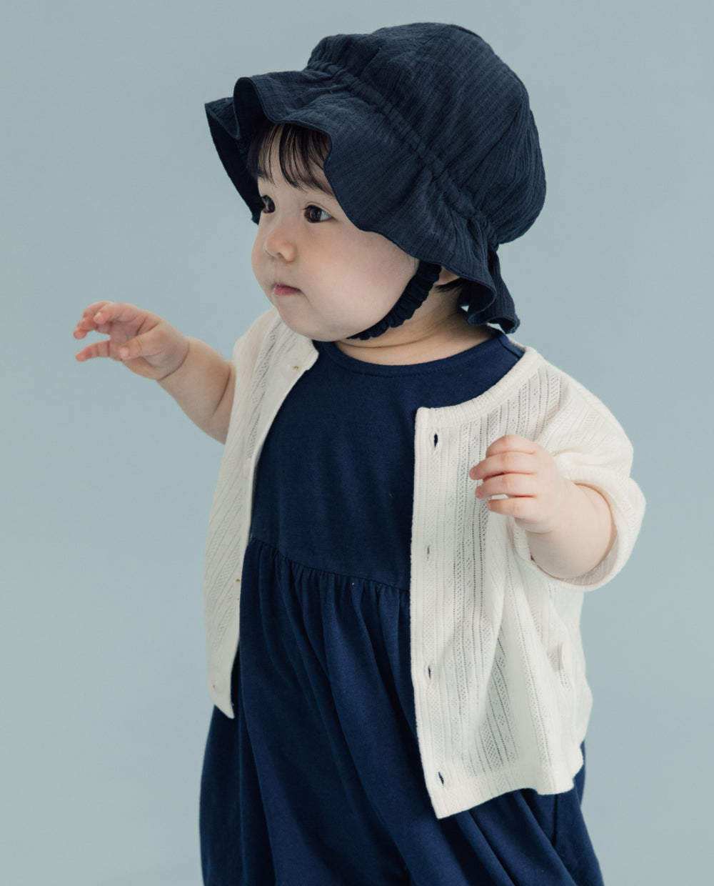 [Baby] ソフトアイレット 半袖カーディガン