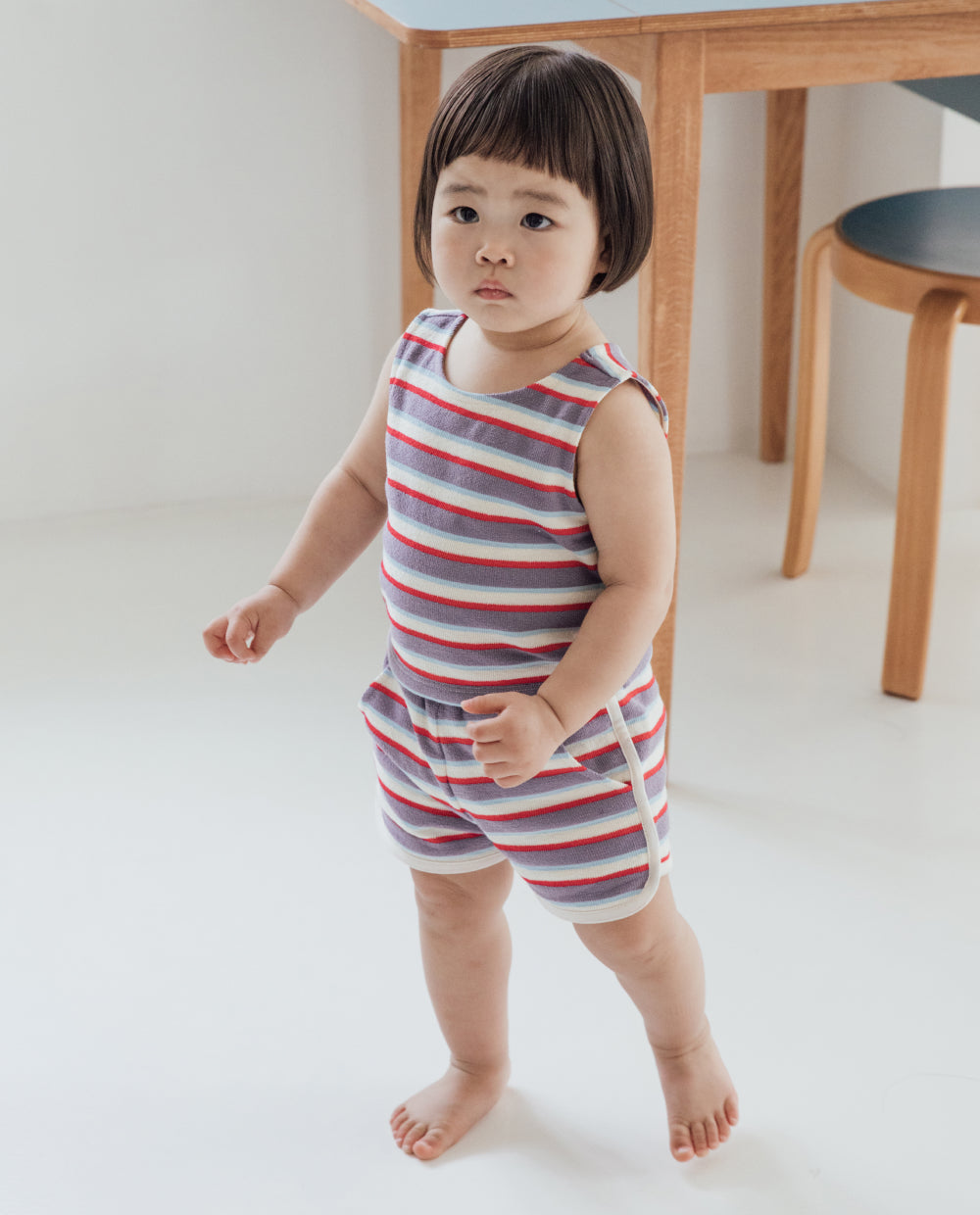 [Kids] マルチジャガード ストライプ セットアップ
