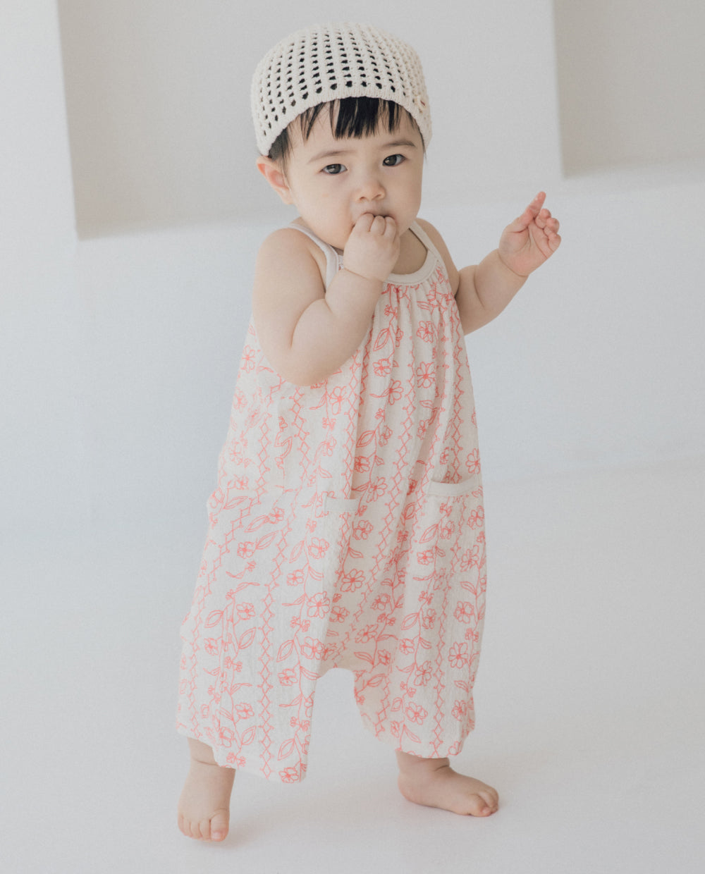 Baby] エアークリンクル 7分丈 ワイドロンパース – MOOMOOZ