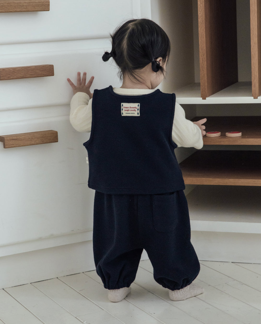 [Baby] ソフトワッフルベストセットアップ