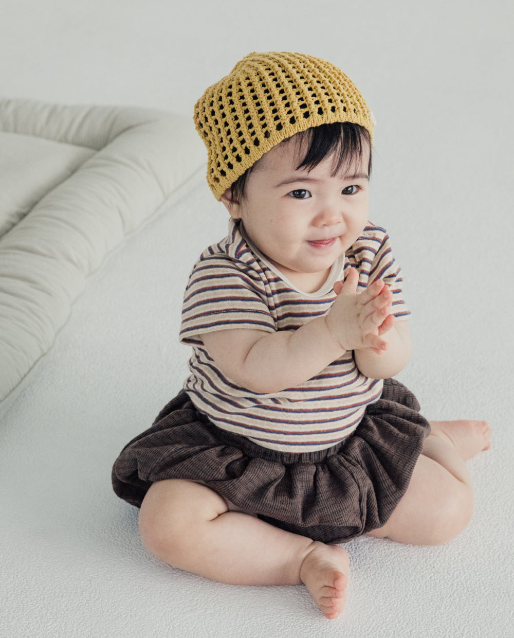 [Baby] コットンスパン ストライプ 半袖 Tシャツ