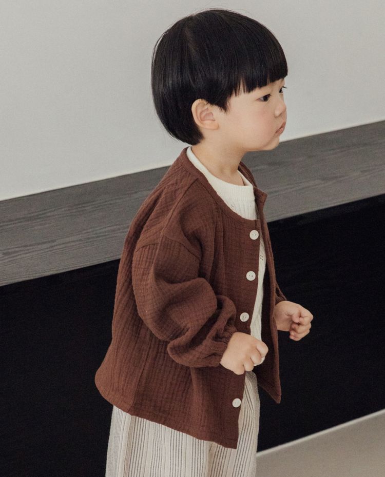[Kids] ふんわり3重ガーゼ カーディガン