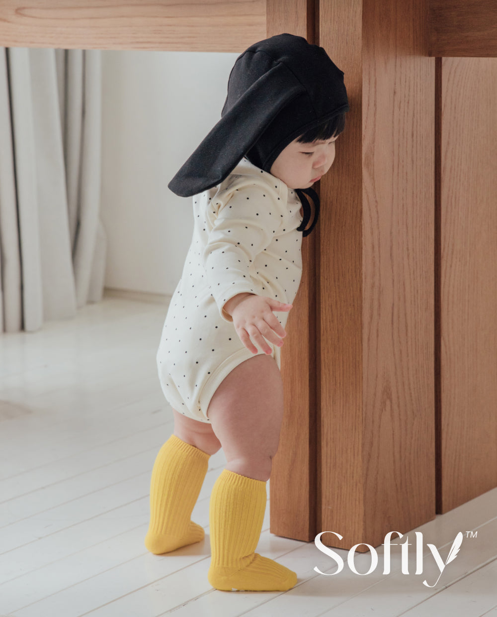 [Baby] ソフトリーふんわりもちもちドットボディスーツ
