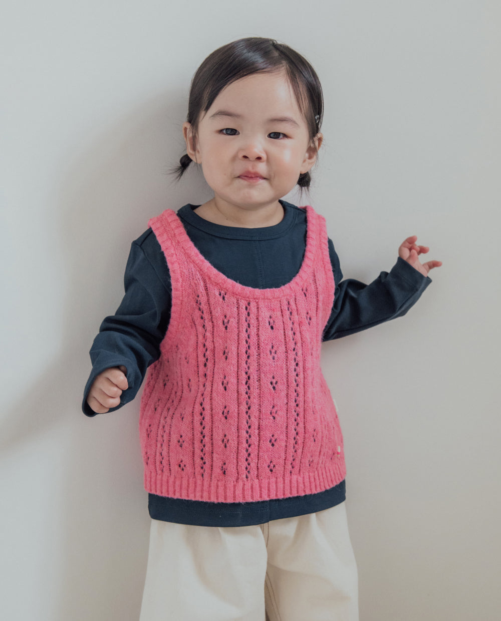 [Kids] ウールアイレットニットベスト