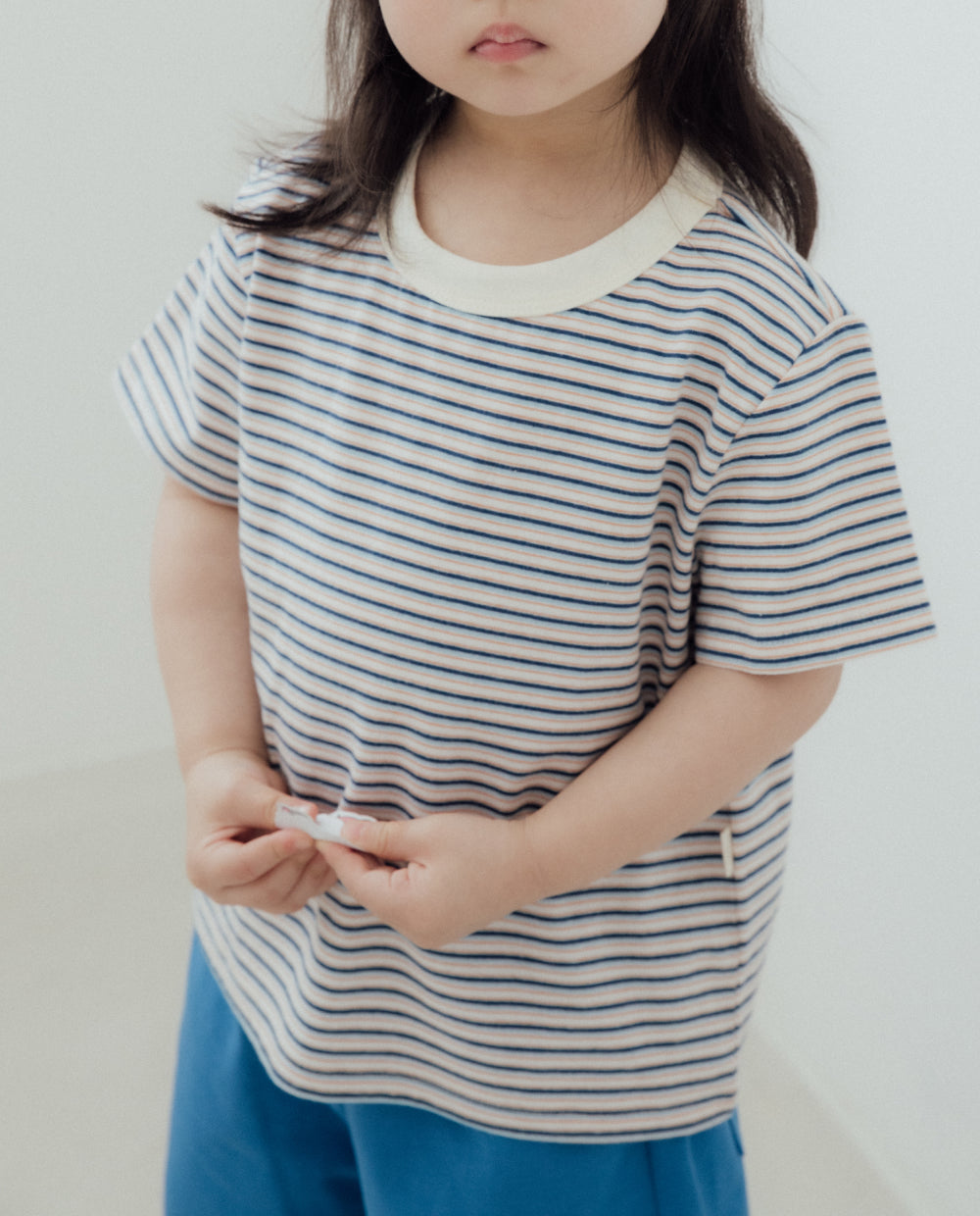 [Kids] マルチストライプ レギュラーフィット 半袖Tシャツ