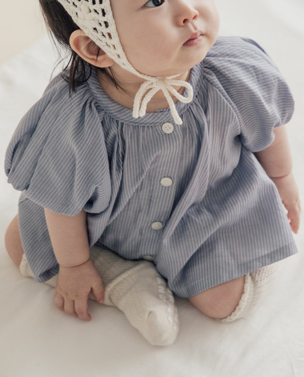 [Baby] エアリー ジャカード ボリュームスリーブ ブラウス