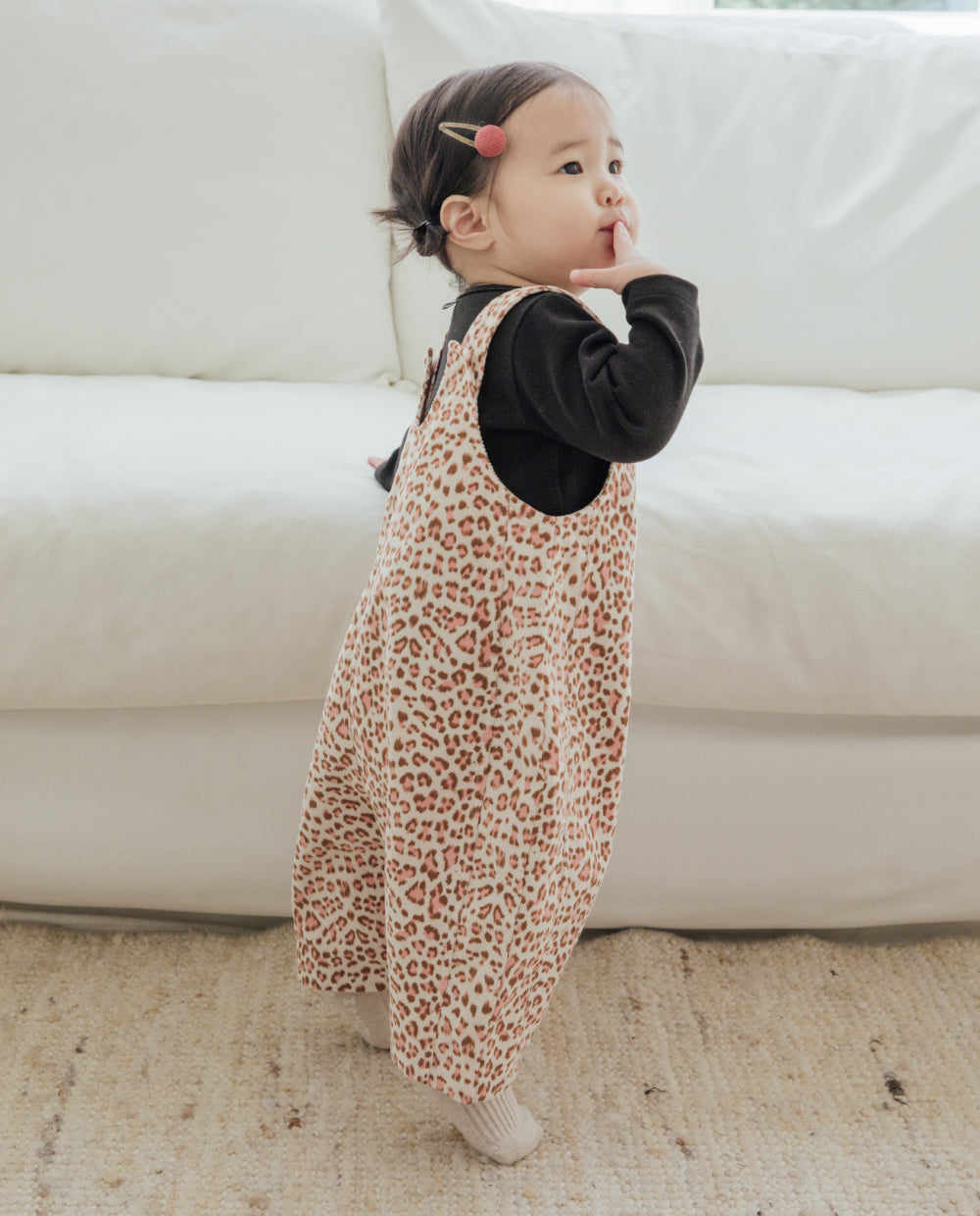 [Baby] レオパードバルーンシルエットオーバーオール