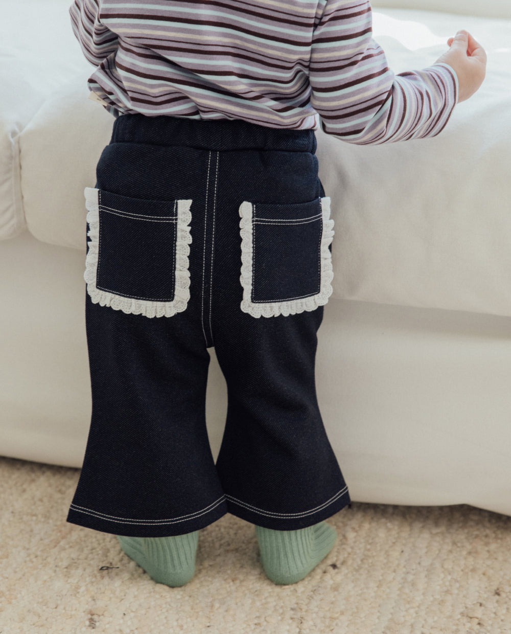 [Baby] もちもちデニムブーツカットパンツ