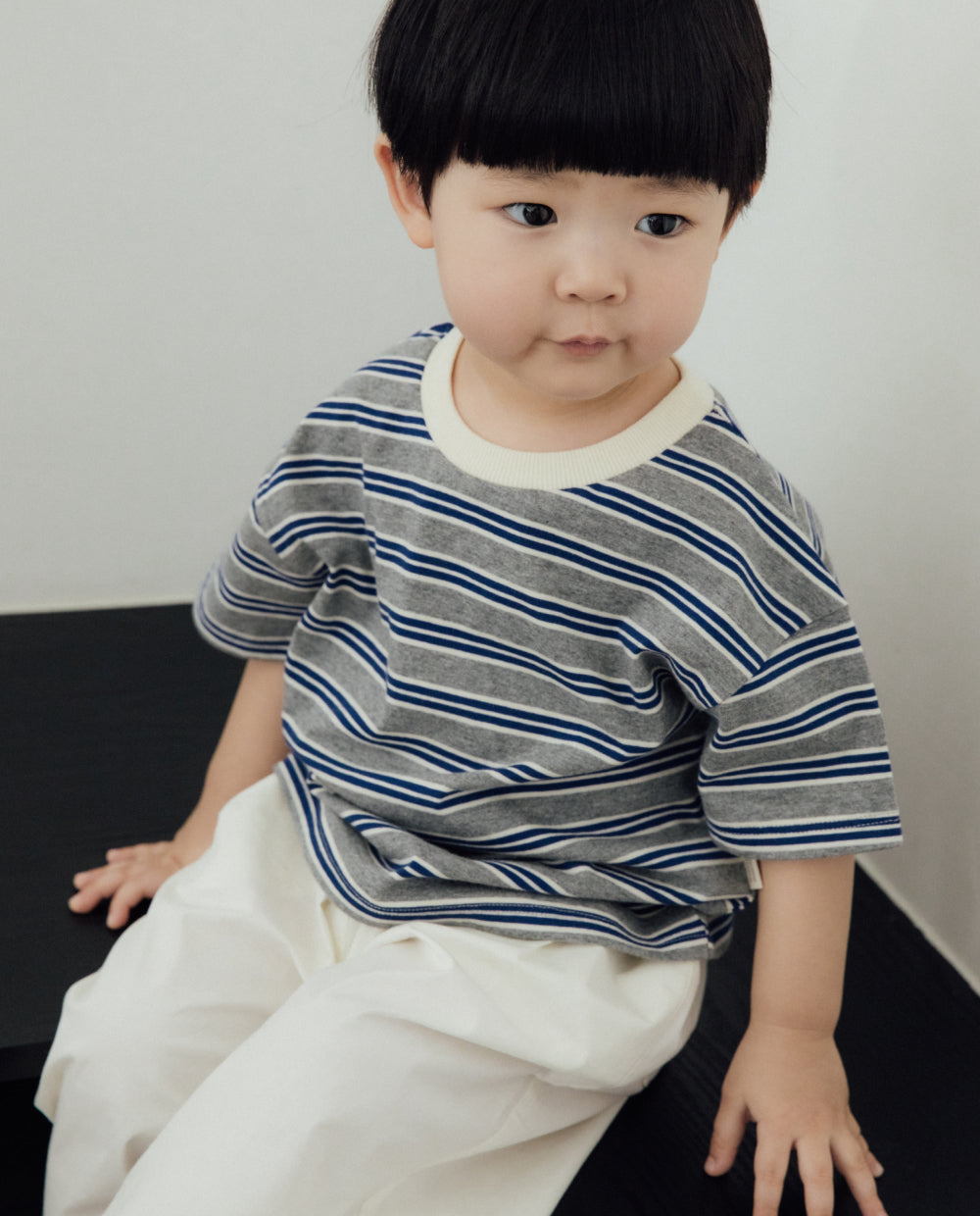 [Kids] ワイドストライプ レギュラーフィット Tシャツ