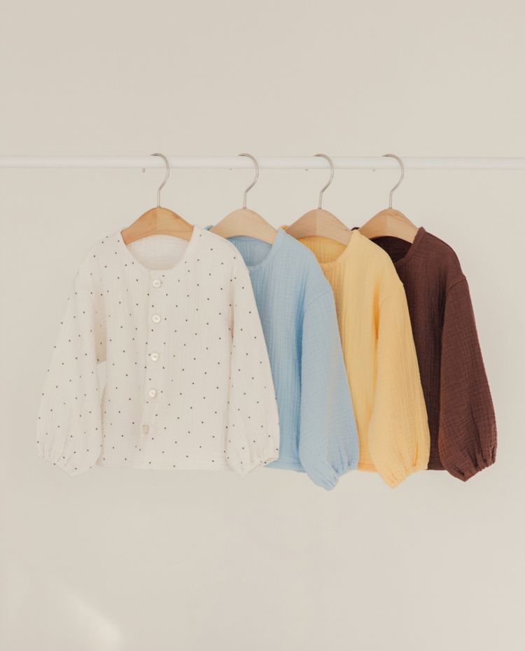 [Kids] ふんわり3重ガーゼ カーディガン
