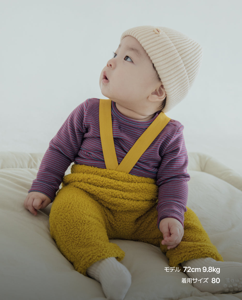 [Baby] ボアフリース サスペンダータイツ