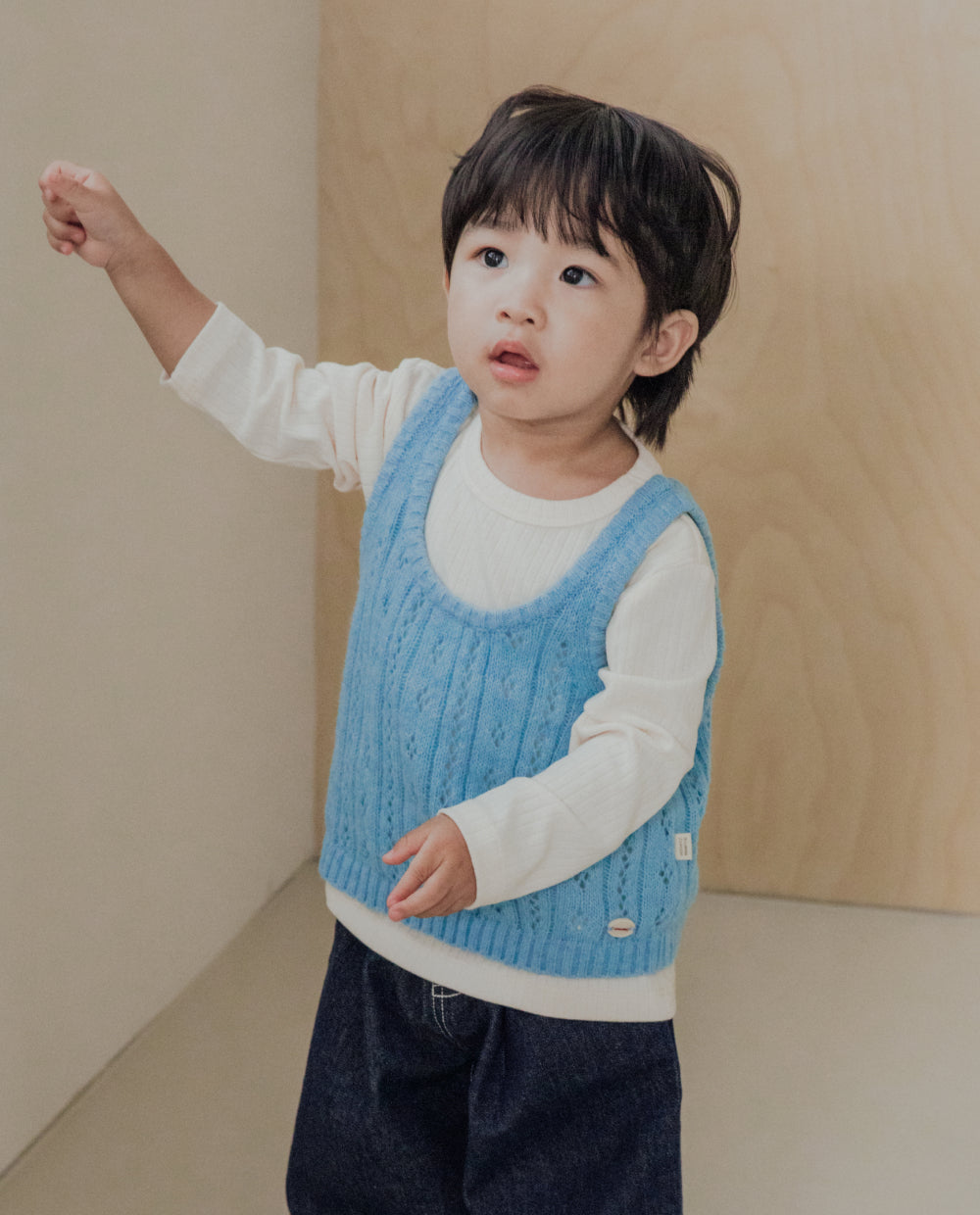 [Kids] ウールアイレットニットベスト