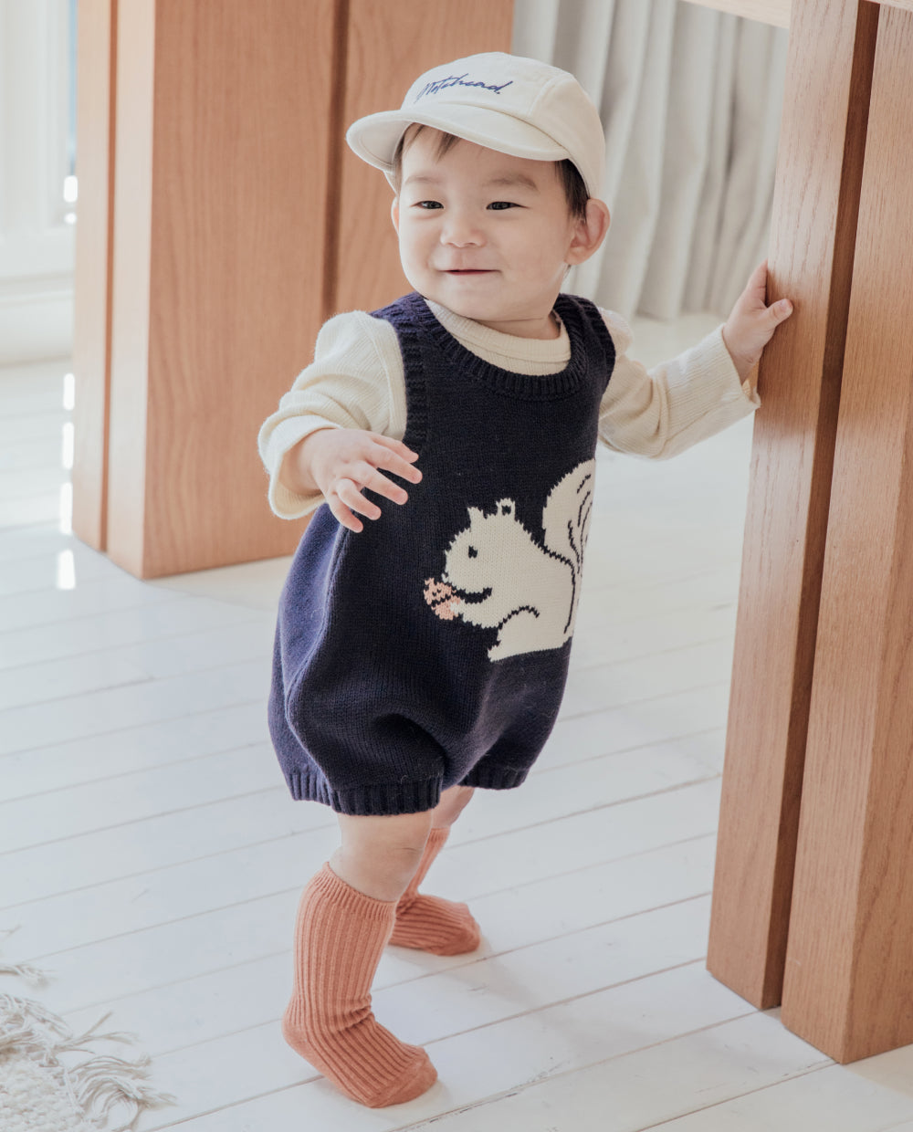 [Baby] ソフトジャガードニットロンパース