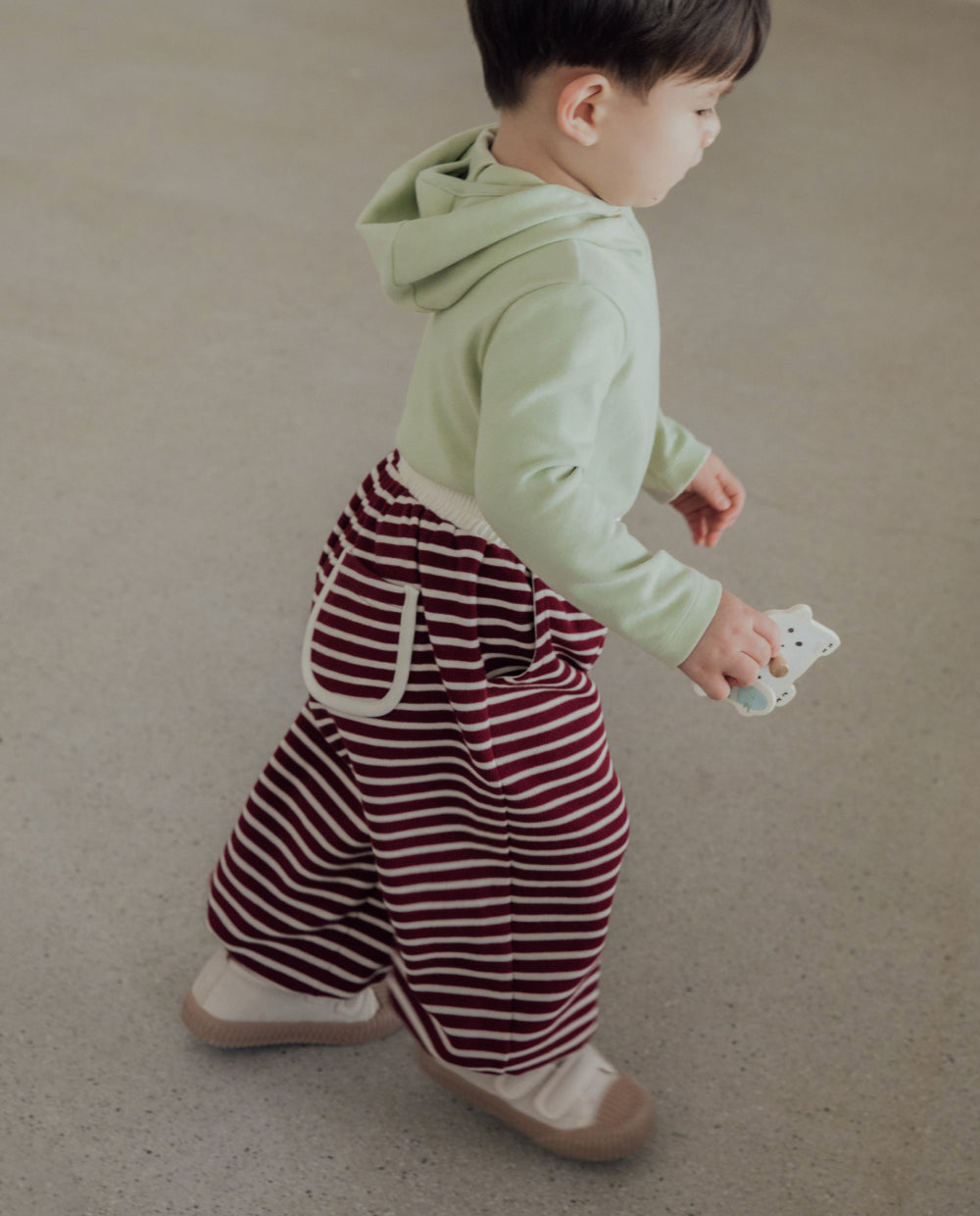 [Kids] ストレッチコットンストライプドローストリングパンツ
