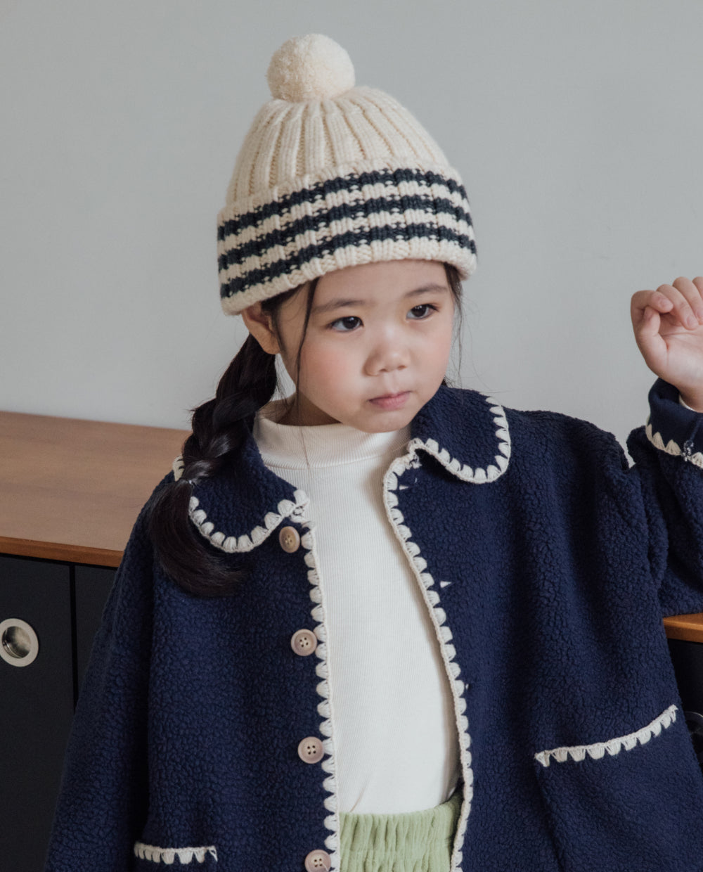 [Kids] ふんわりなめらか ポンポンビーニー