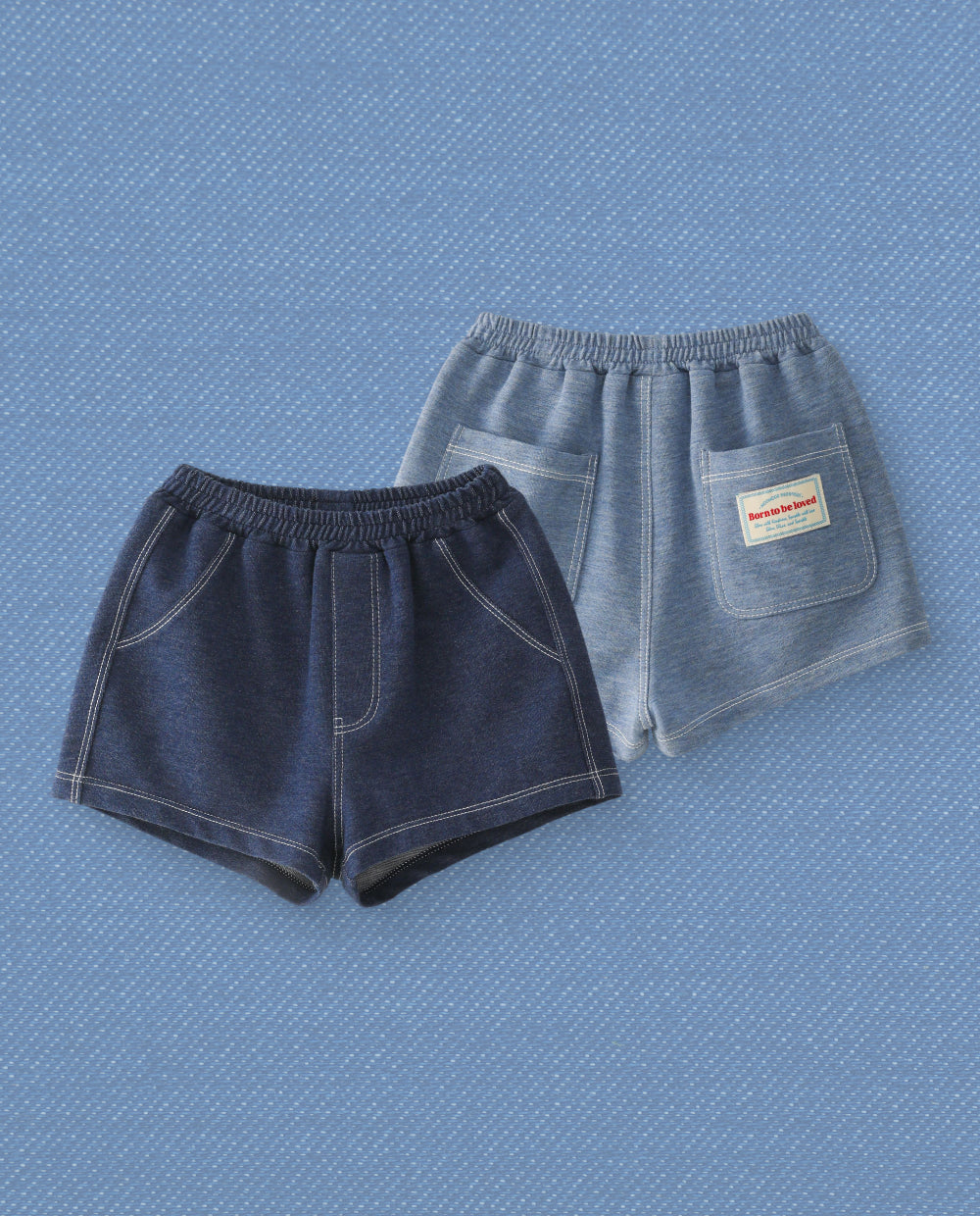 [Baby] やわらかデニムショートパンツ