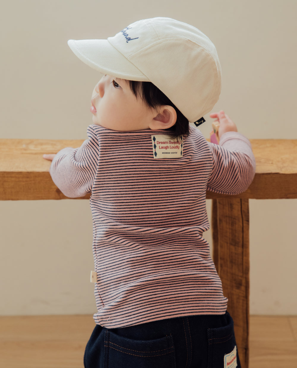 [Baby] ふんわりなめらかストライプTシャツ