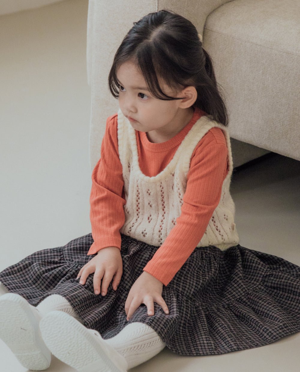 [Kids] ウールアイレットニットベスト