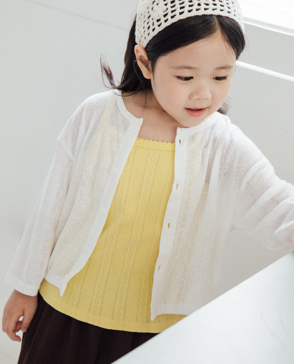 [Kids] そよ風リネンニットバルーンカーディガン