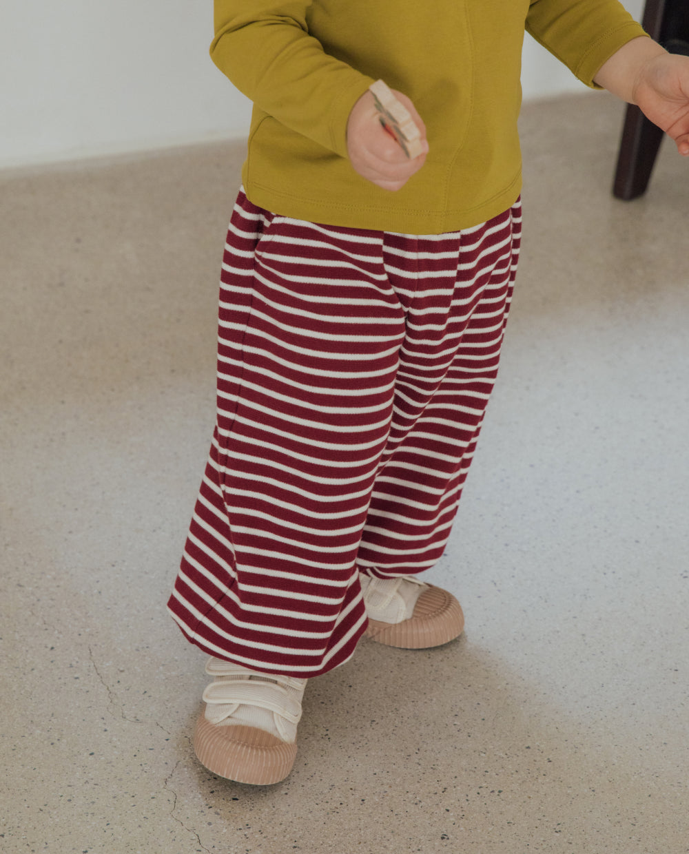[Kids] ストレッチコットンストライプドローストリングパンツ