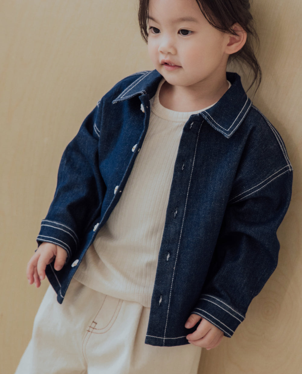[Kids] ソフトアイレット \リブ Tシャツ
