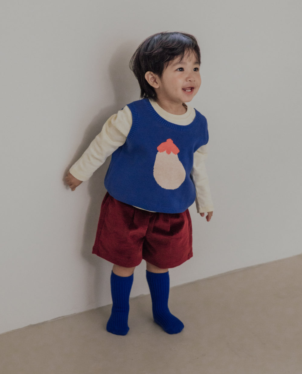 [Kids] ライトコーデュロイピンタックハーフパンツ