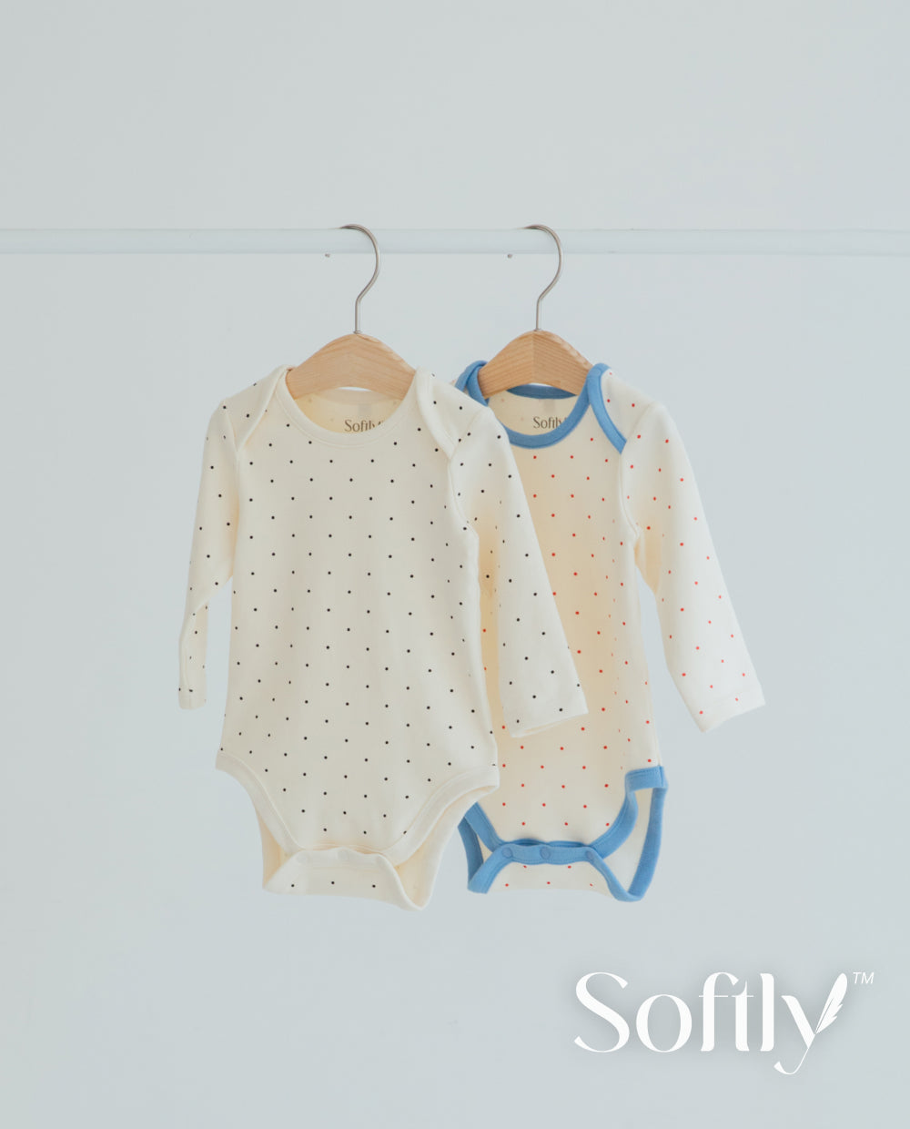 [Baby] ソフトリーふんわりもちもちドットボディスーツ