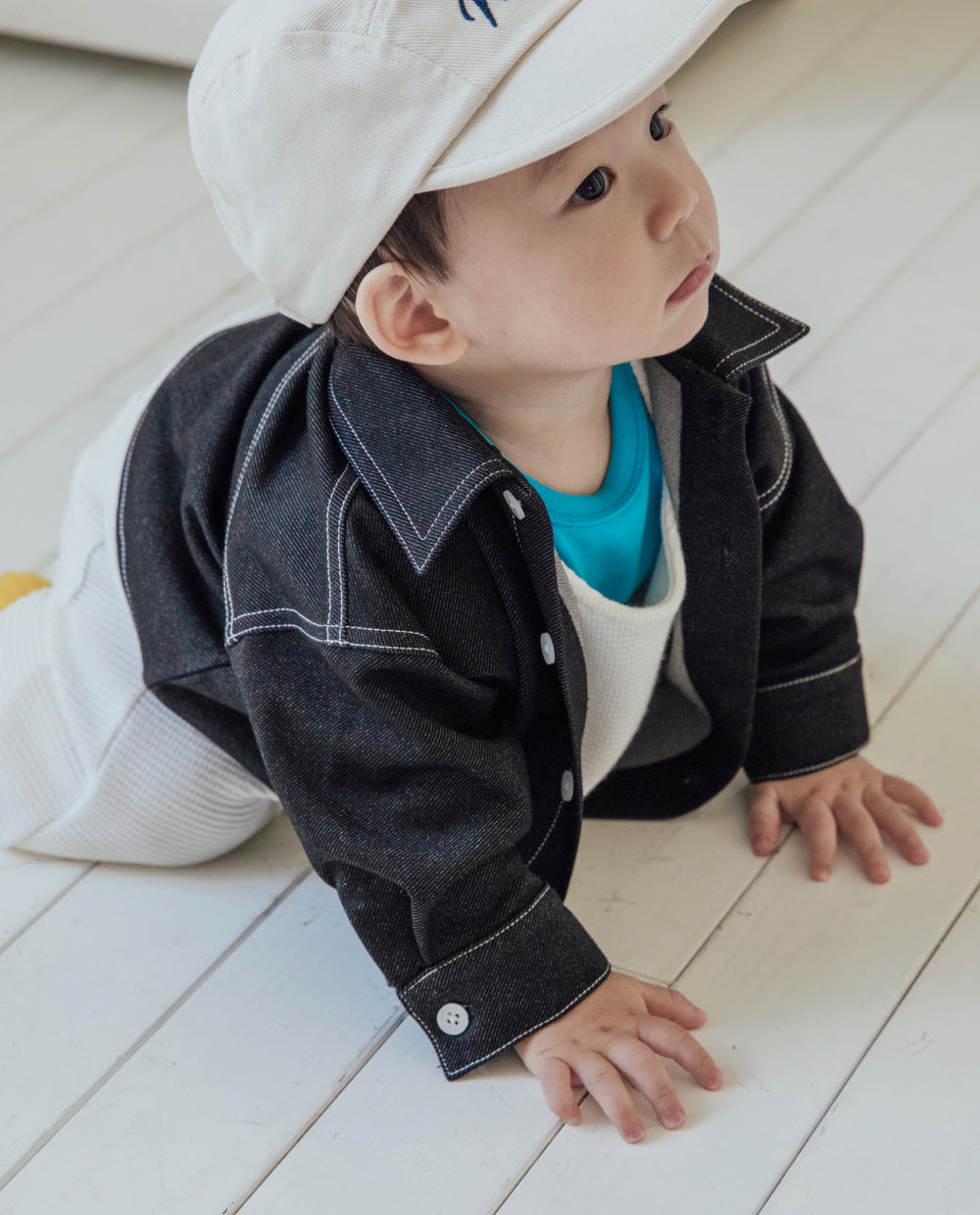 [Baby] もちもちデニムシャツジャケット