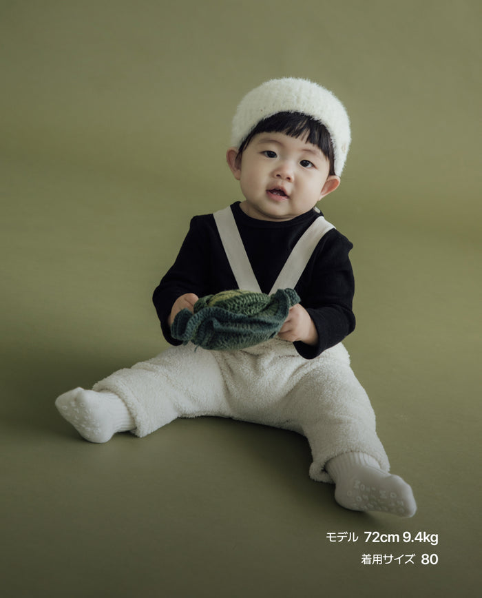 [Baby] ボアフリース サスペンダータイツ