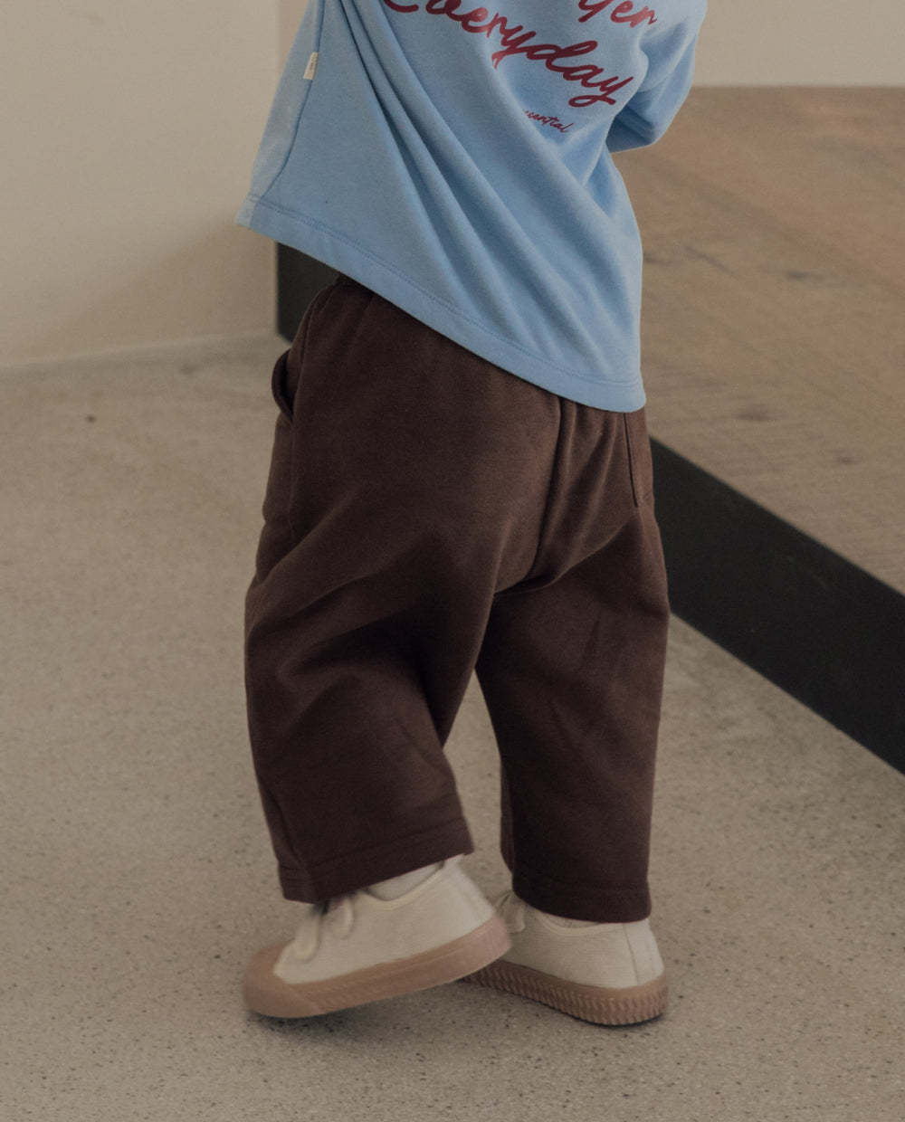 [Kids] ソフトコットンワイド8分丈パンツ