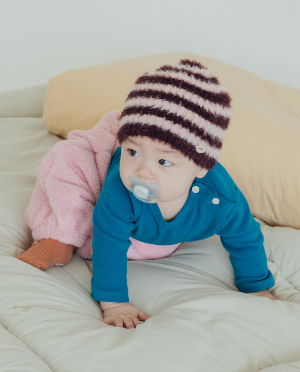 [Baby/Kids] ブークレストライプ ニットビーニー