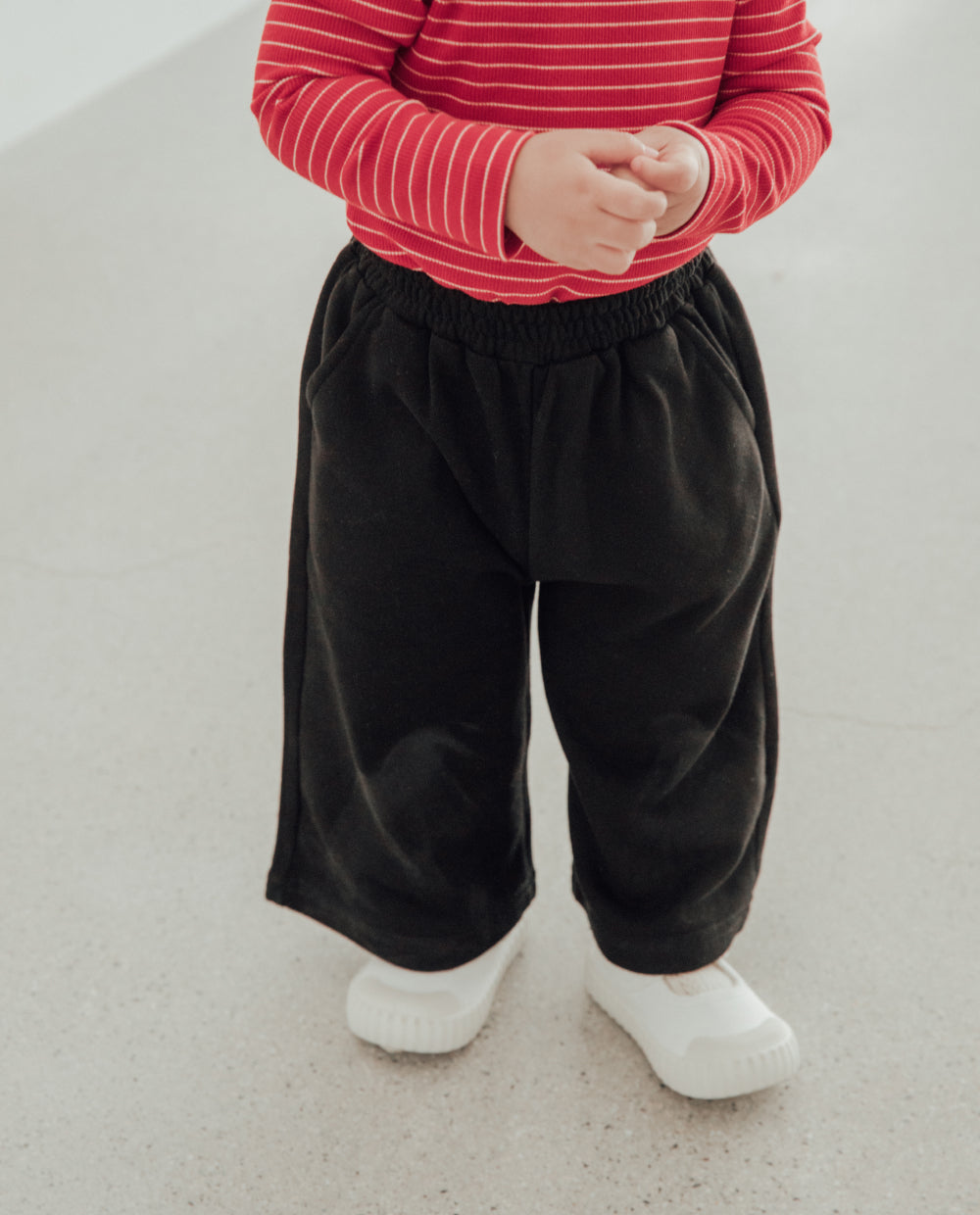[Kids] ソフトコットンワイド8分丈パンツ