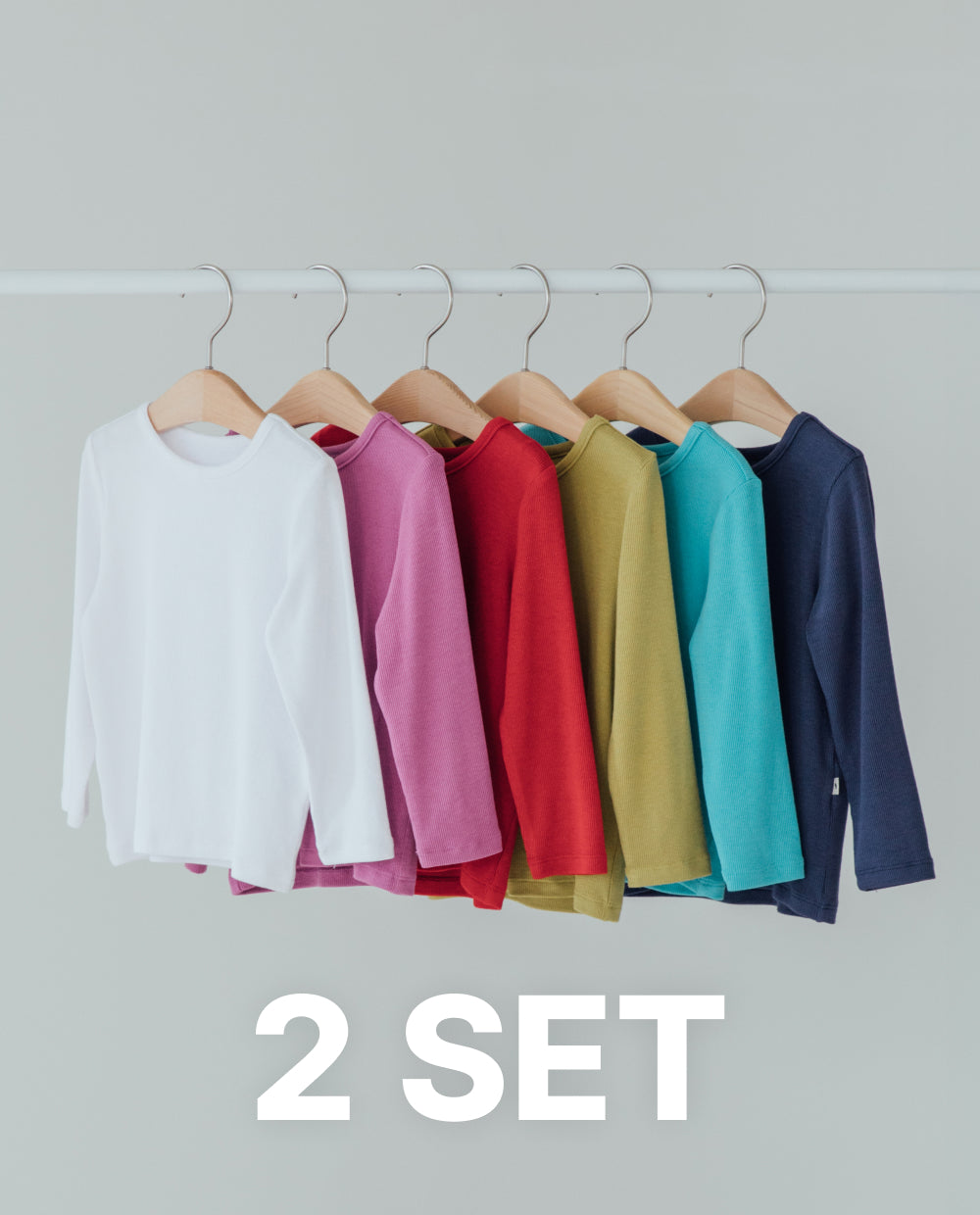[Kids] (2SET) ふんわりとろみラウンドネックTシャツ