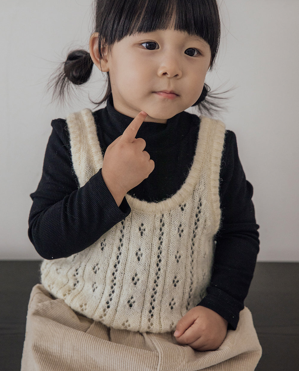 [Kids] ウールアイレットニットベスト